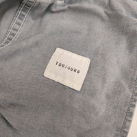 Toujours サスペンダー付き ワイドパンツ デニムパンツ ライトブルー レディース トゥジュー【中古】5-0720G∞