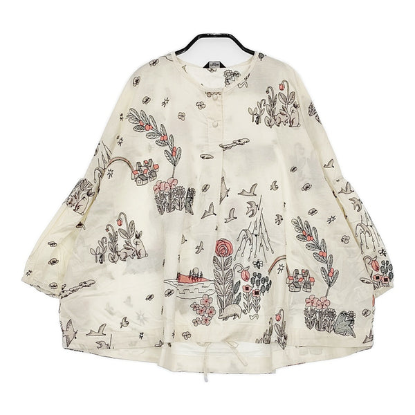 marble sud 新品 EMB rainbow ストリングSH 定価23100円 05FS074002 ブラウス 25SS ナチュラル レディース マーブルシュッド【中古】5-0531M♪