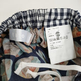 tao COMME des GARCONS 綿ブロードプリント×綿ギンガムチェック Tove Jansson スカート 25SS 紺 レディース タオコムデギャルソン【中古】5-0531M♪