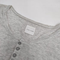 Toujours カシミヤ混 ヘンリーネック カットソー グレー レディース トゥジュー【中古】5-0830M∞