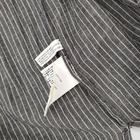 Khadi and Co スタンドカラー ストライプ シャツチュニック インド製 コットン プルオーバー ブラウス シャツ グレー レディース カディ アンド コー【中古】5-0730M∞