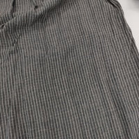 Khadi and Co スタンドカラー ストライプ シャツチュニック インド製 コットン プルオーバー ブラウス シャツ グレー レディース カディ アンド コー【中古】5-0730M∞