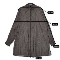 Khadi and Co スタンドカラー ストライプ シャツチュニック インド製 コットン プルオーバー ブラウス シャツ グレー レディース カディ アンド コー【中古】5-0730M∞