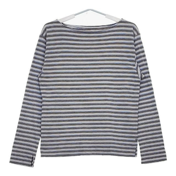 45R/45rpm ボートネック ボーダー 長袖Ｔシャツ カットソー ロンＴ ブルー マルチ レディース フォーティーファイブアールピーエム【中古】5-0720M∞
