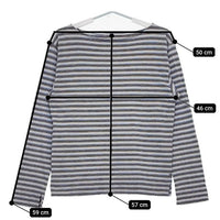 45R/45rpm ボートネック ボーダー 長袖Ｔシャツ カットソー ロンＴ ブルー マルチ レディース フォーティーファイブアールピーエム【中古】5-0720M∞