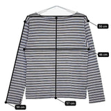 45R/45rpm ボートネック ボーダー 長袖Ｔシャツ カットソー ロンＴ ブルー マルチ レディース フォーティーファイブアールピーエム【中古】5-0720M∞