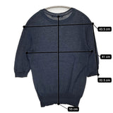 45R/45rpm インディゴ 五分袖 クルーネック コットン ニット ネイビー レディース フォーティーファイブアールピーエム【中古】5-0613S♪