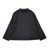 evam eva E183T159 ウールハイネックワイド ブラウス シャツ ブラック レディース エヴァムエヴァ【中古】5-1002T∞
