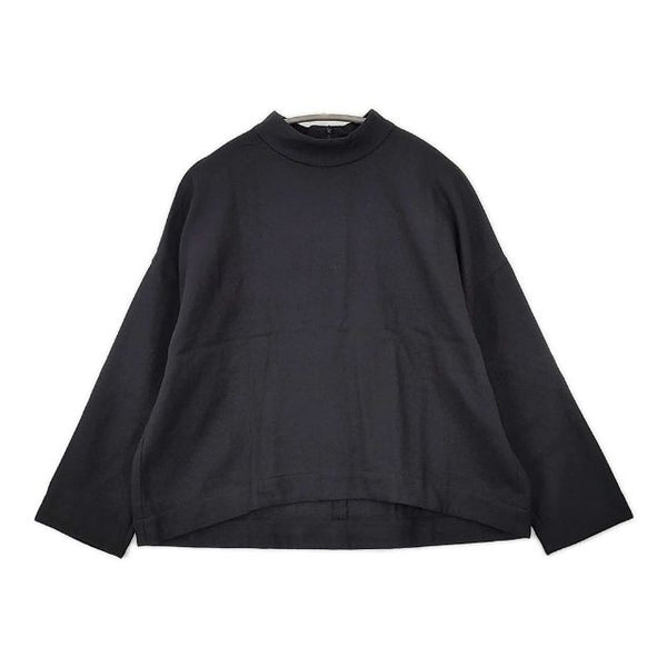evam eva E183T159 ウールハイネックワイド ブラウス シャツ ブラック レディース エヴァムエヴァ【中古】5-1002T∞