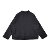 evam eva E183T159 ウールハイネックワイド ブラウス シャツ ブラック レディース エヴァムエヴァ【中古】5-1002T∞