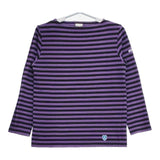 ORCIVAL ボートネック ボーダー 長袖Ｔシャツ カットソー ロンＴ パープル ブラック レディース オーシバル/オーチバル【中古】5-0724M∞