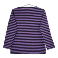 ORCIVAL ボートネック ボーダー 長袖Ｔシャツ カットソー ロンＴ パープル ブラック レディース オーシバル/オーチバル【中古】5-0724M∞
