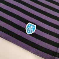 ORCIVAL ボートネック ボーダー 長袖Ｔシャツ カットソー ロンＴ パープル ブラック レディース オーシバル/オーチバル【中古】5-0724M∞