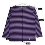 ORCIVAL ボートネック ボーダー 長袖Ｔシャツ カットソー ロンＴ パープル ブラック レディース オーシバル/オーチバル【中古】5-0724M∞