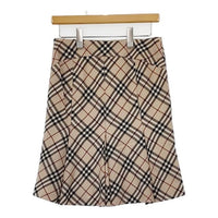 BURBERRY BLUE LABEL ノバチェック FLF51-671-43 ウール スカート ベージュ レディース バーバリーブルーレーベル【中古】5-1002T∞