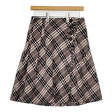 BURBERRY BLUE LABEL ノバチェック 巻き FLF19-515-14 ウール スカート ピンク グレー レディース バーバリーブルーレーベル【中古】5-1002T∞