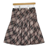 BURBERRY BLUE LABEL ノバチェック 巻き FLF19-515-14 ウール スカート ピンク グレー レディース バーバリーブルーレーベル【中古】5-1002T∞