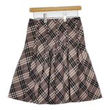 BURBERRY BLUE LABEL ノバチェック 巻き FLF19-515-14 ウール スカート ピンク グレー レディース バーバリーブルーレーベル【中古】5-1002T∞