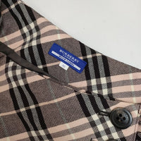 BURBERRY BLUE LABEL ノバチェック 巻き FLF19-515-14 ウール スカート ピンク グレー レディース バーバリーブルーレーベル【中古】5-1002T∞