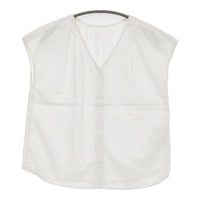 SLOBE IENA リネン 18051912436020 Vネック フレンチスリーブ ブラウス シャツ ホワイト レディース スローブイエナ【中古】5-0613S♪