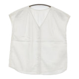 SLOBE IENA リネン 18051912436020 Vネック フレンチスリーブ ブラウス シャツ ホワイト レディース スローブイエナ【中古】5-0613S♪