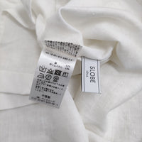 SLOBE IENA リネン 18051912436020 Vネック フレンチスリーブ ブラウス シャツ ホワイト レディース スローブイエナ【中古】5-0613S♪