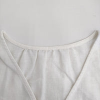 SLOBE IENA リネン 18051912436020 Vネック フレンチスリーブ ブラウス シャツ ホワイト レディース スローブイエナ【中古】5-0613S♪