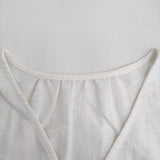 SLOBE IENA リネン 18051912436020 Vネック フレンチスリーブ ブラウス シャツ ホワイト レディース スローブイエナ【中古】5-0613S♪
