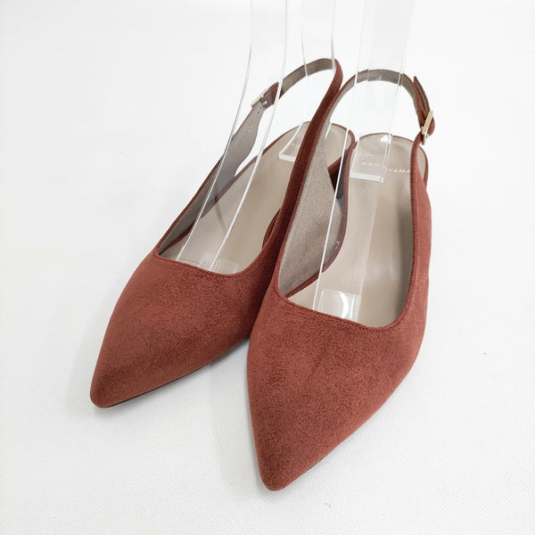 KASHIYAMA カシヤマ バックストラップ サイズ25 パンプス ブラウン レディース【中古】5-0904G◎