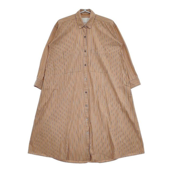 TICCA SOMELOS TAHA-303-05 ストライプシャツワンピ ワンピース ベージュ ホワイト レディース ティッカ【中古】5-0724M∞