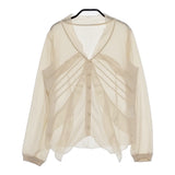 Another Edition シフォン 5621-299-0737 長袖 フリル ブラウス シャツ ライトベージュ レディース アナザーエディション【中古】5-0701M△