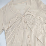 Another Edition シフォン 5621-299-0737 長袖 フリル ブラウス シャツ ライトベージュ レディース アナザーエディション【中古】5-0701M△