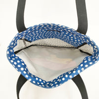 marimekko kimara 女の子 ドット柄 コットン トートバッグ ブルー レディース マリメッコ【中古】5-0726G◎