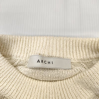 archi AS23-I1 23SS GIMA SWEATER サマーニット NATURAL 定価25300円 コットンシルク ニット オフホワイト レディース アーキ【中古】5-0715M△