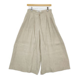 saqui 23SS09 サイズ38 リネン タック ワイド パンツ 23SS ベージュ レディース サキ【中古】5-0613M♪
