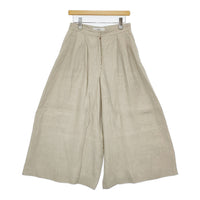saqui 23SS09 サイズ38 リネン タック ワイド パンツ 23SS ベージュ レディース サキ【中古】5-0613M♪