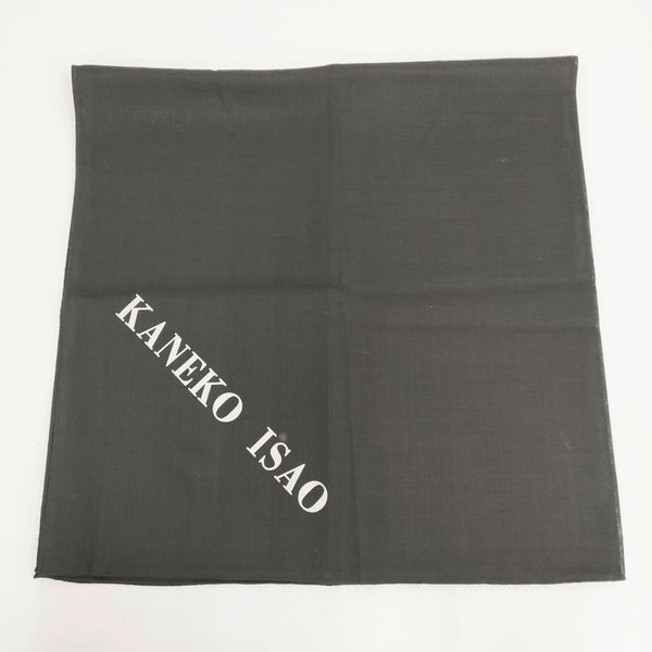 KANEKO ISAO ロゴ オールド 無地 大判 スカーフ ブラック レディース カネコイサオ【中古】5-0918G◎
