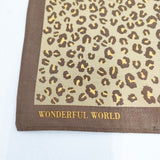 KANEKO ISAO WONDERFUL WORLD 未使用 豹柄 レオパード ロゴ オールド ハンカチ ブラウン レディース カネコイサオワンダフルワールド【中古】5-0918G◎
