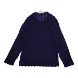 ISSEY MIYAKE I.S ISSEY SPORT イッセイスポーツ フリンジ オールド セーター ニット 90年代 パープル レディース イッセイミヤケ【中古】5-0821T∞