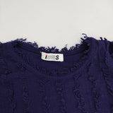 ISSEY MIYAKE I.S ISSEY SPORT イッセイスポーツ フリンジ オールド セーター ニット 90年代 パープル レディース イッセイミヤケ【中古】5-0821T∞