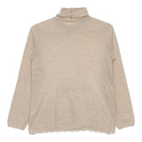 bulle de savon レース ハイネック コットン 長袖Ｔシャツ カットソー ロンＴ ベージュ レディース ビュルデサボン【中古】5-0720M∞