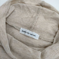 bulle de savon レース ハイネック コットン 長袖Ｔシャツ カットソー ロンＴ ベージュ レディース ビュルデサボン【中古】5-0720M∞