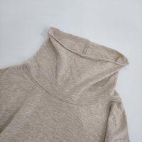 bulle de savon レース ハイネック コットン 長袖Ｔシャツ カットソー ロンＴ ベージュ レディース ビュルデサボン【中古】5-0720M∞