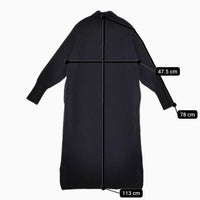 comm arch リブニット アルパカ混 ハイネック ワンピース ブラック レディース コムアーチ【中古】5-0818T∞
