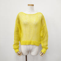 SLOBE citron. スローブシトロン 新品 カラーモヘヤ混シアーニット 定価9900円 22080924306030 ニット イエロー レディース【中古】5-0811T◎