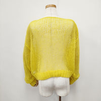 SLOBE citron. スローブシトロン 新品 カラーモヘヤ混シアーニット 定価9900円 22080924306030 ニット イエロー レディース【中古】5-0811T◎