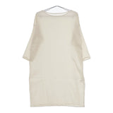 evam eva V201T920 長袖 シワ加工 ボートネック ワンピース アイボリー レディース エヴァムエヴァ【中古】5-0701M△