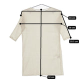 evam eva V201T920 長袖 シワ加工 ボートネック ワンピース アイボリー レディース エヴァムエヴァ【中古】5-0701M△