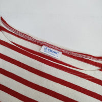 ORCIVAL ショート丈 ボーダー 長袖Ｔシャツ カットソー ロンＴ オフホワイト レッド レディース オーシバル/オーチバル【中古】5-0724M∞