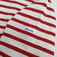 ORCIVAL ショート丈 ボーダー 長袖Ｔシャツ カットソー ロンＴ オフホワイト レッド レディース オーシバル/オーチバル【中古】5-0724M∞